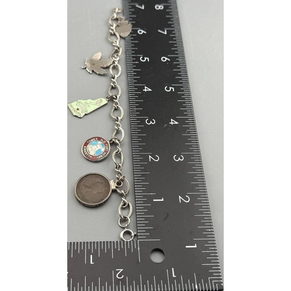 Vintage Canadian Sterling Charm Bracelet with Vintage Charms